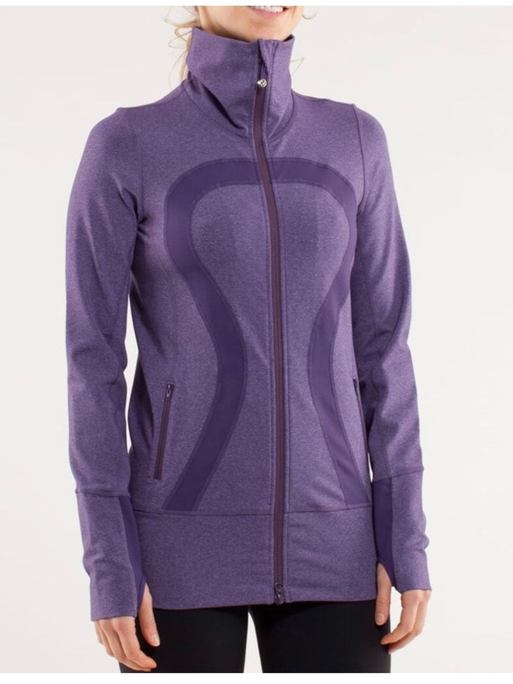 Lululemon Athletica In Stride Jacket Purple Full Zip Long Sleeve Size 4